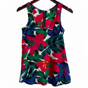 Armani Exchange A/X Tropical Floral Back Zip Tank Top -‎ Size XS TP Sleeveless